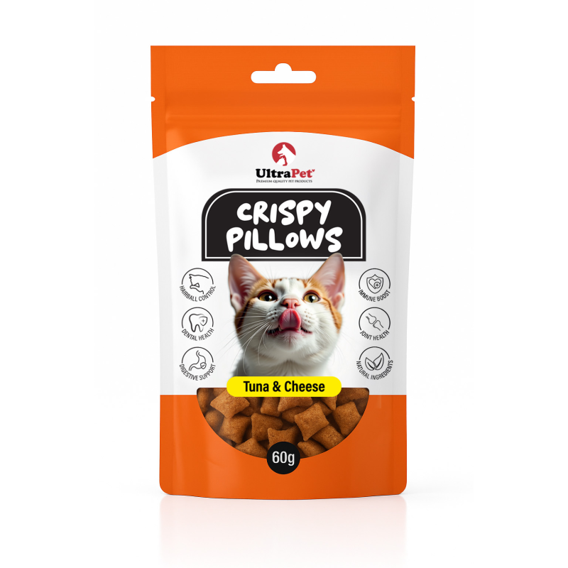 Crispy Pillows חטיף לחתול כריות טונה וגבינה 60 גרם