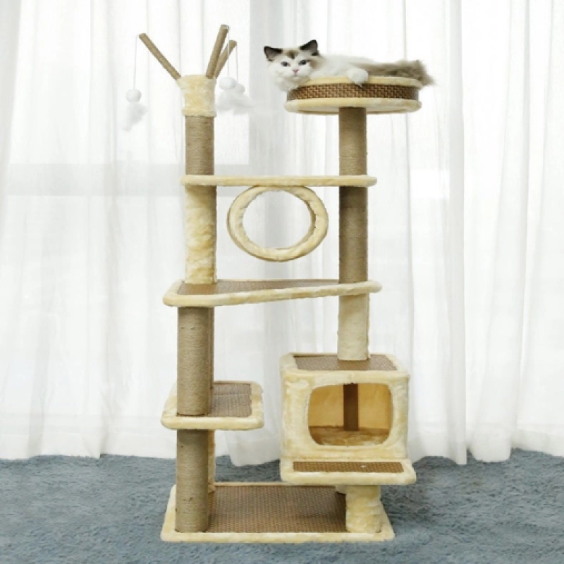 מתקן גירוד לחתולים CK38 &ndash; גובה 142 ס"מ